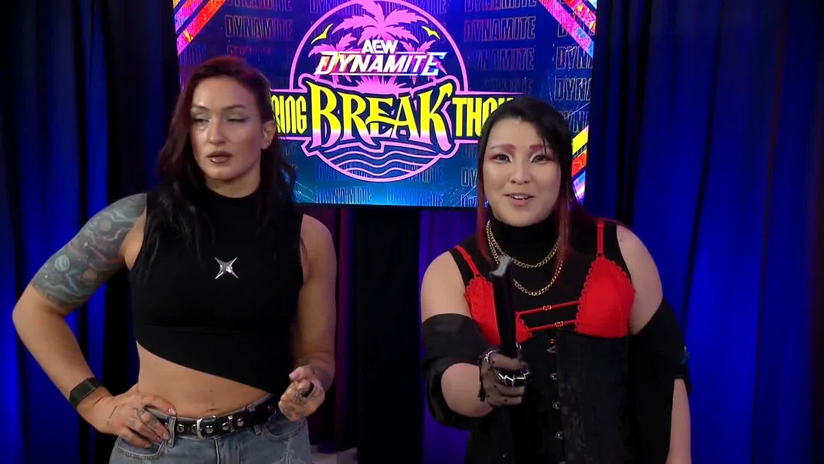 Two #AEW originals! HIKARU SHIDA 志田 光 can’t wait to team with Kris Statlander tomorrow night on #AEWCollision!... We're sure Statlander would’ve had something to say 🤷 Watch #AEWDynamite LIVE on TBS & HBO Max