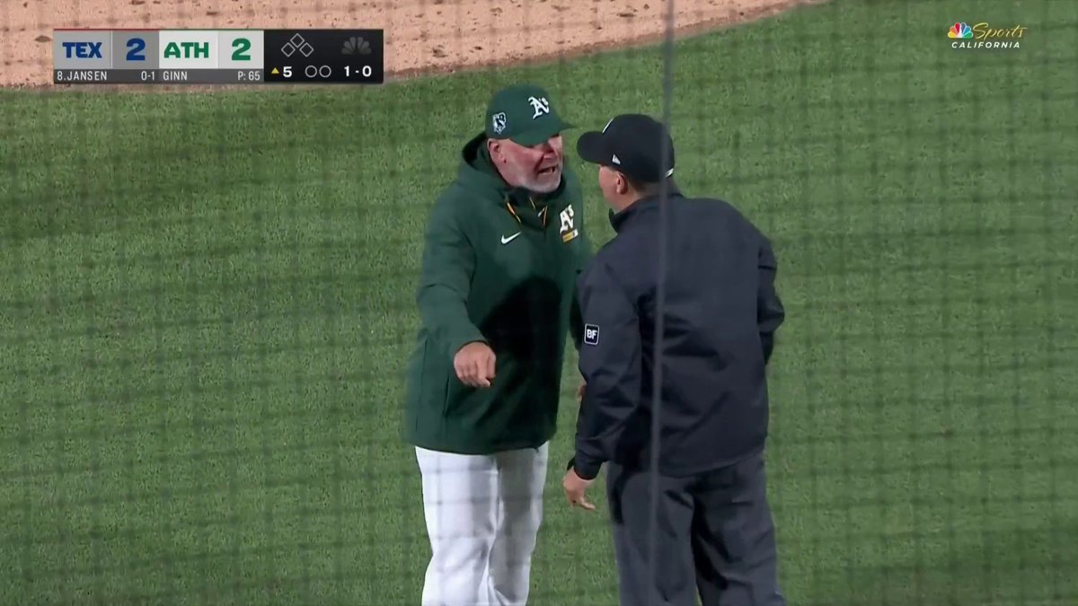 Mark Kotsay was not happy after the A's were charged with a mound visit despite PitchCom issues 😡