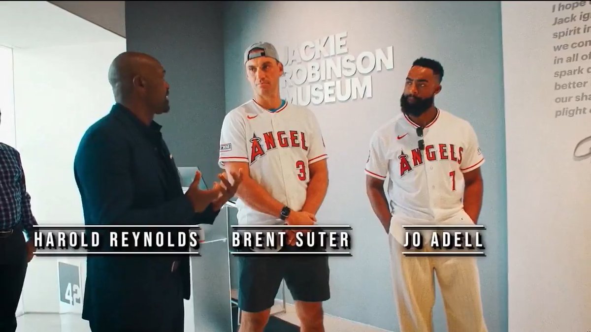 A special day at the Jackie Robinson Museum 💙 Harold took a tour with the Los Angeles Angels' Brent Suter and Jo Adell to learn more about the trailblazer's legacy on and off the field. #Jackie42