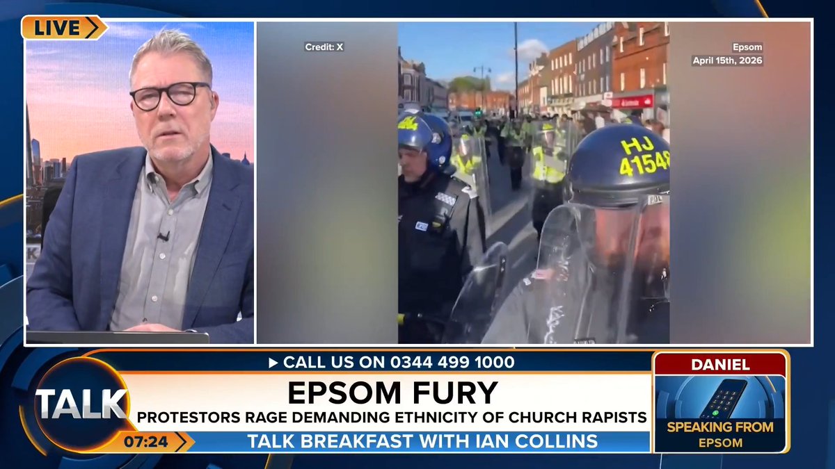 🚨'People are SHOCKED and want answers.' Caller Daniel in Epsom attended the ongoing protests in Epsom last night. 'It's really obvious, the descriptions of the attackers have not been put out, and we usually know what that's a signifier of.' Ian Collins