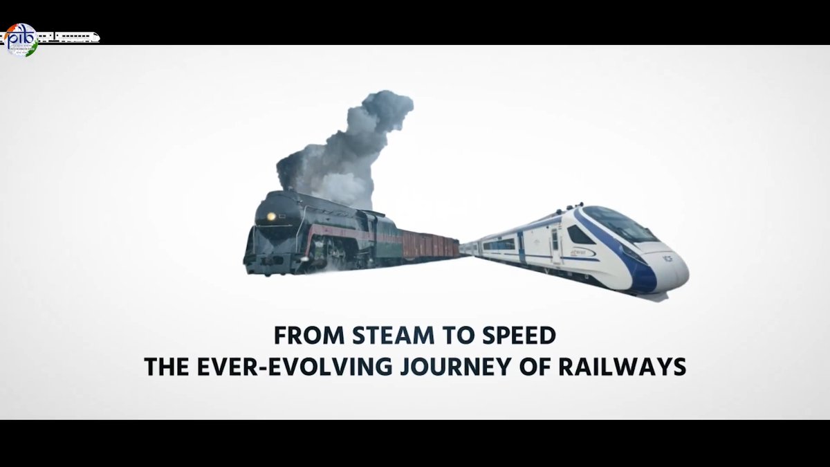 From Steam to Speed: The Ever-Evolving Journey of Railways🚆 Railways in India began on 16th April, 1853 with the first train between Bombay and Thane. It has since evolved into one of the world’s largest railway networks. Over time, it has transitioned from steam to electric traction, expanded infrastructure, improved safety and technology. It now carries millions of passengers daily while supporting national connectivity and economic growth 🎥Watch this video to know more about the remarkable transformation of Indian Railways👇 🔗 Ministry of Railways