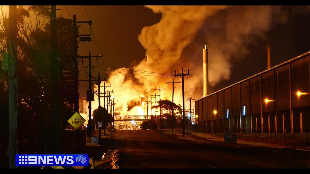 Explosions and a massive fireball lit up the night sky in Geelong, as a blaze erupted at the crucial Corio oil refinery. The emergency forced workers to run for their lives and could not have come at a worse time, with the facility supplying half of Victoria's fuel. #9News