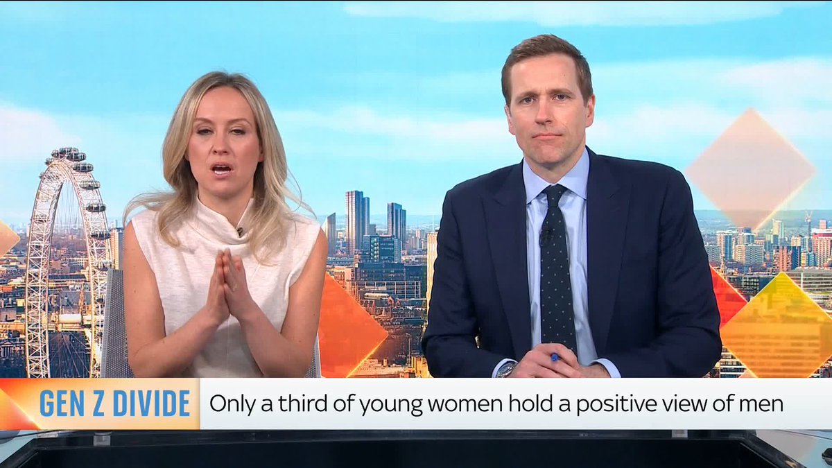 A new poll from Merlin Strategy for the New Statesman has uncovered that only a third of young women hold a positive view of men. Pollster and Director of Merlin Strategy Scarlett Maguire takes Sky's Sophy Ridge and Wilfred Frost through the results
