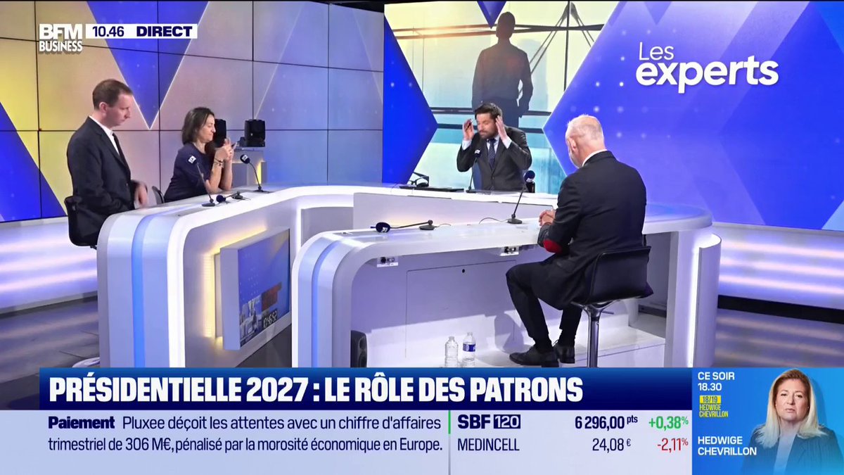 Présidentielle 2027 : le rôle des patrons 👨💼 Olivier Provost est revenu sur les rencontres entre les représentants du Medef et Jordan Bardella. Il souligne que, contrairement à d'autres projets présidentiels, le projet du RN n'a pas de cohérence économique.