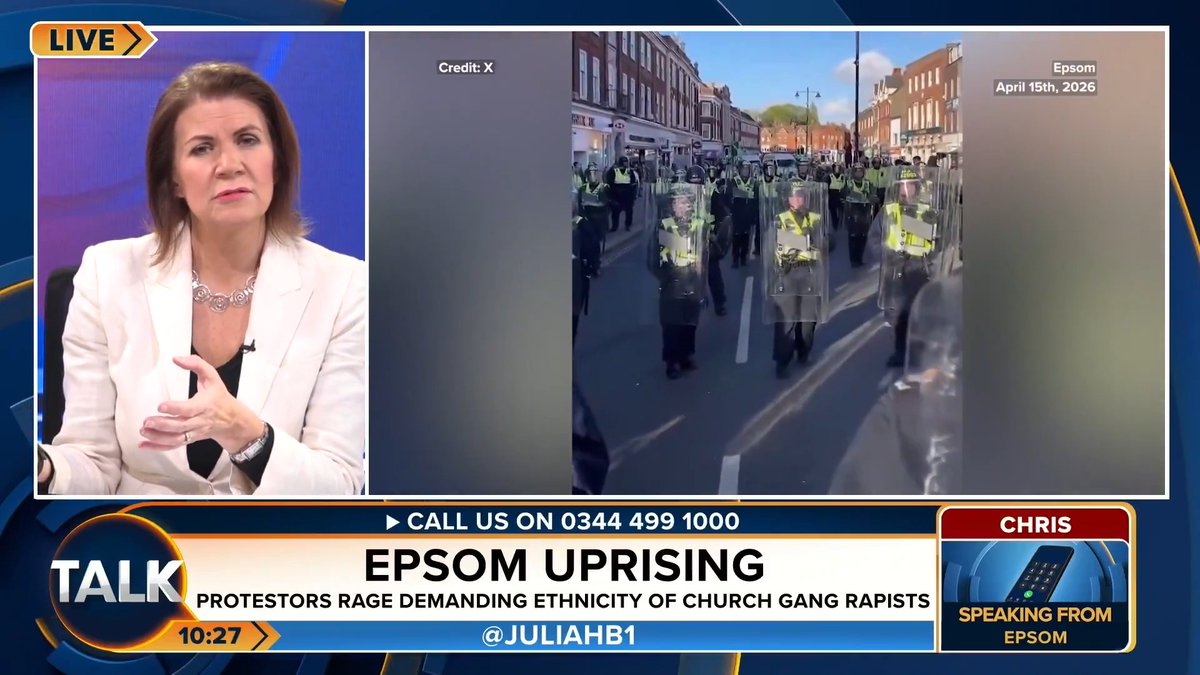 🚨Caller Chris in Epsom just ripped into Surrey Police on TalkTV: There is “no way” they don’t have clear CCTV of the four suspects in the horrific gang rape outside the church because there is high definition CCTV everywhere in town centres.