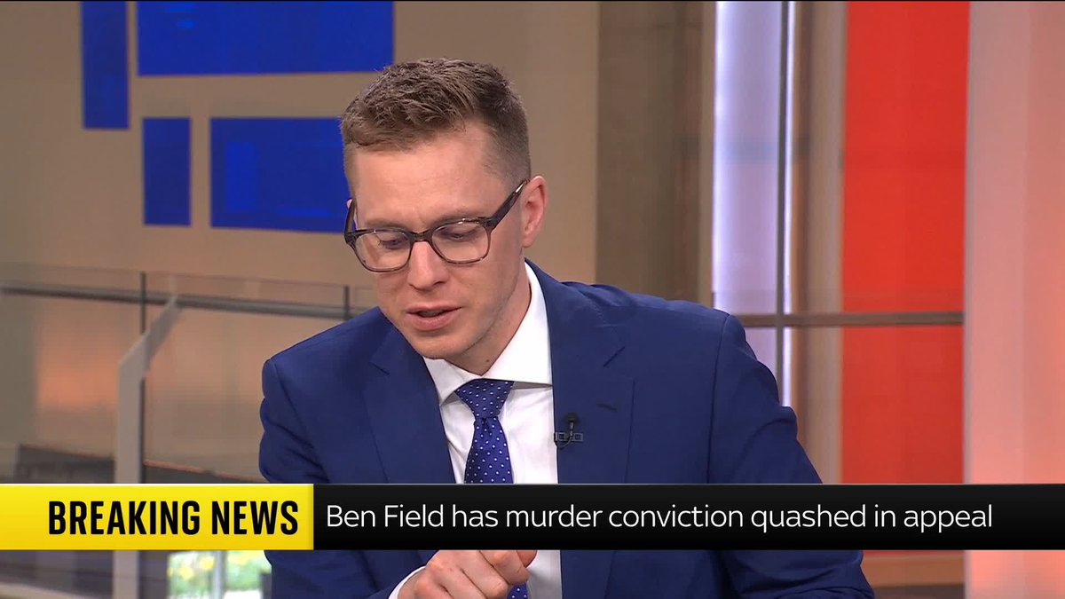 BREAKING: Ben Field, who was jailed for life in 2019 for killing a university lecturer, has had his murder conviction quashed in an appeal 📺 Sky 501, Virgin 602, Freeview 233 and YouTube