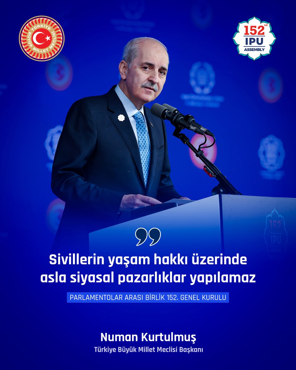 ❝Sivillerin yaşam hakkı üzerinde asla siyasal pazarlıklar yapılamaz.❞ #IPU152