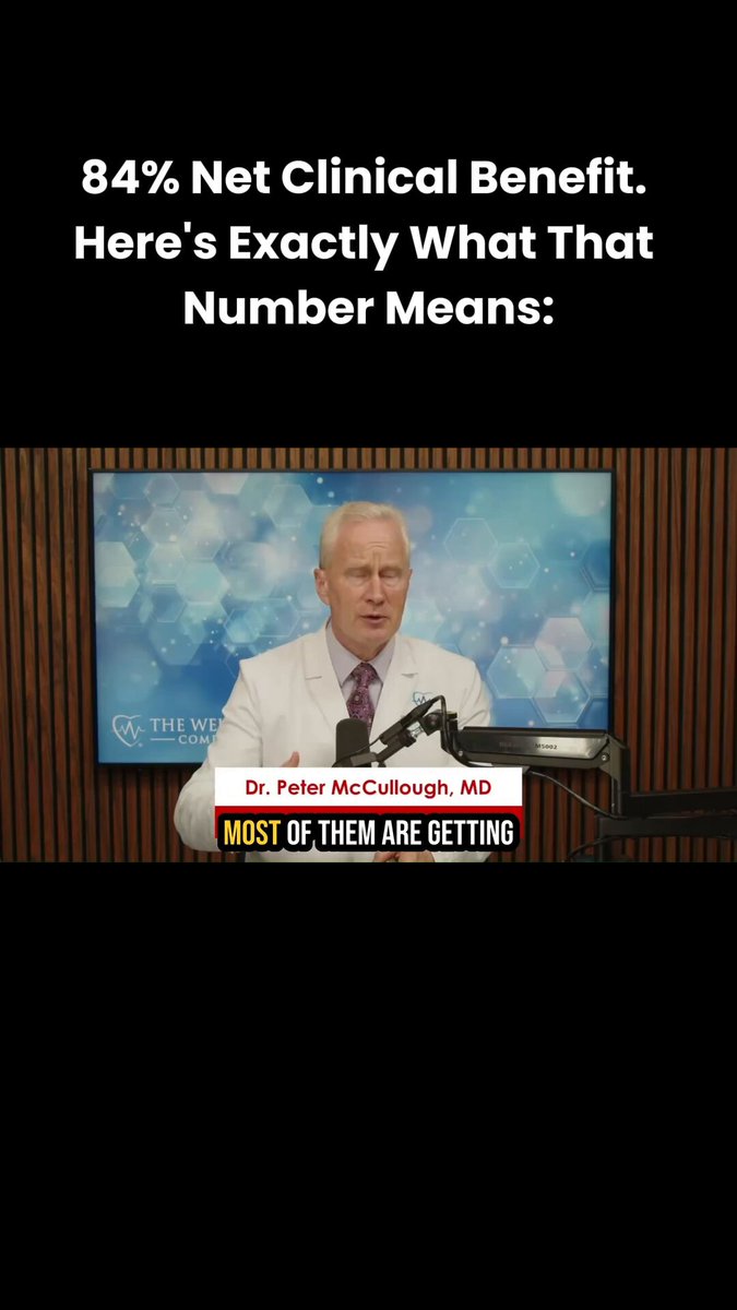 Dr. Peter McCullough discusses the IVM + MEB c@ncer study that is shifting the narrative for c@ncer treatment. With an "84% Net Clinical Benefit", Peter A. McCullough, MD, MPH® explains exactly what that means. If you'd like to read the study, comment the word "CANCER" and we will DM you the link.