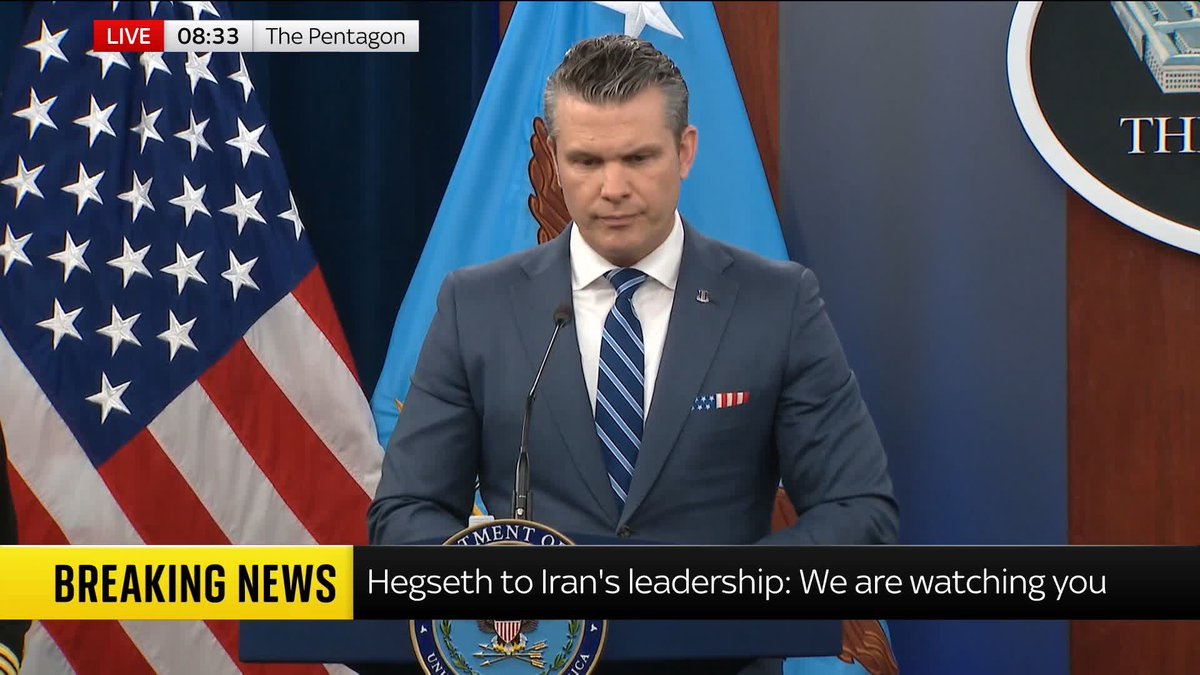 'Other allies have talked a lot and haven't done anything' U.S. Secretary of Defence Pete Hegseth has criticised allies for the lack of support during the Iran conflict, claiming other countries are relying on the U.S. to stop Iran. 📺 Sky 501