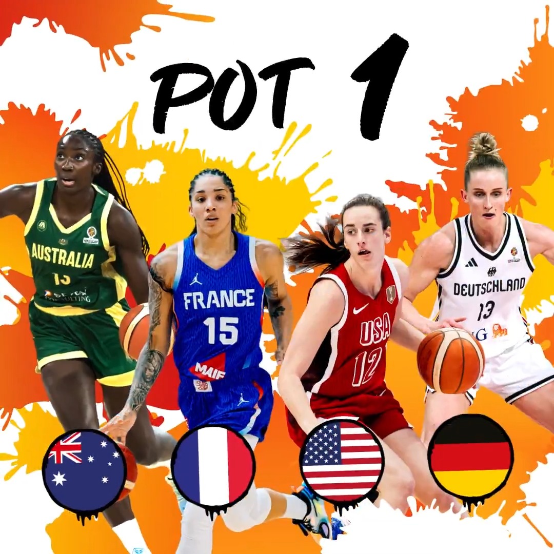 Meet Pot 1 ahead of the #FIBAWWC Draw 🙌 🇩🇪 Germany 🇺🇸 USA 🇫🇷 France 🇦🇺 Australia 📃 Catch the Draw live on April 21, FIBA YouTube 📺 #WeOwnTheGame