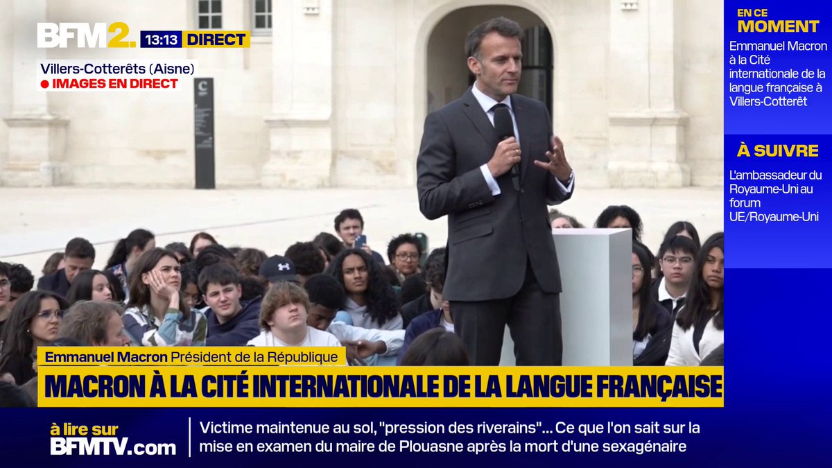 Emmanuel Macron : "On a un problème d'attention. Et on le voit de plus en plus. Et d'ailleurs on ne s'écoute plus. Dès qu'on a un débat de société (...), tout de suite ça crie, ça tape dans tous les sens, on n'écoute plus presque les arguments des autres" #BFM2
