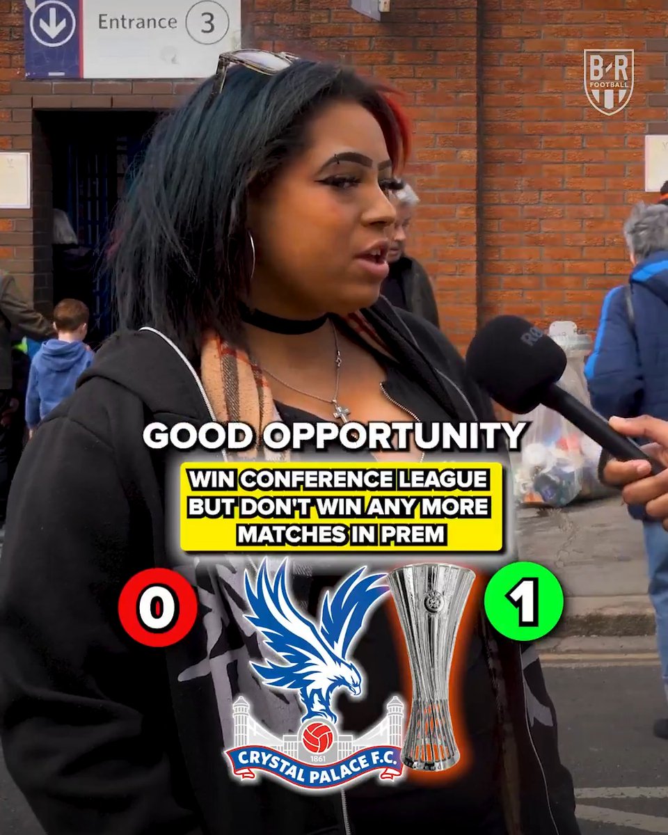 Crystal Palace fans had only one answer when it came to Conference League glory vs. Prem wins 🏆 (w/ Miles 🫰🏾🇬🇭)