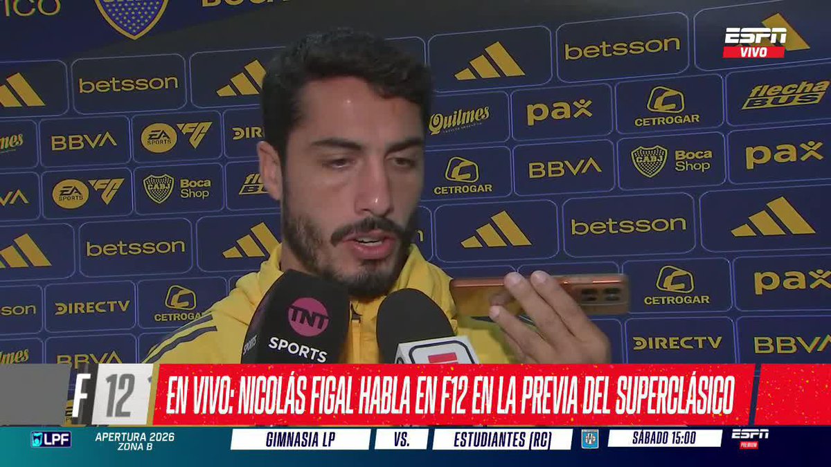 "NO TENEMOS UN BUEN RECUERDO, PERO CONFIAMOS EN LA TERNA ARBITRAL" Nicolás Figal, sobre el arbitraje del domingo en el Superclásico. ▶️ Mirá #ESPNF12 en el Plan Premium de #DisneyPlus
