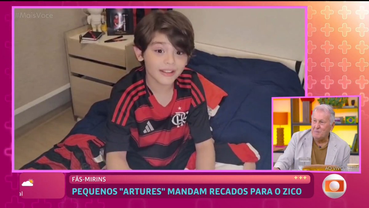 ALERTA DE FOFURA 🚨 passando mal com os mini divos que receberam o nome em homenagem ao Zico mandando um recadinho pra ele 🤏 #MaisVocê #TVGlobo
