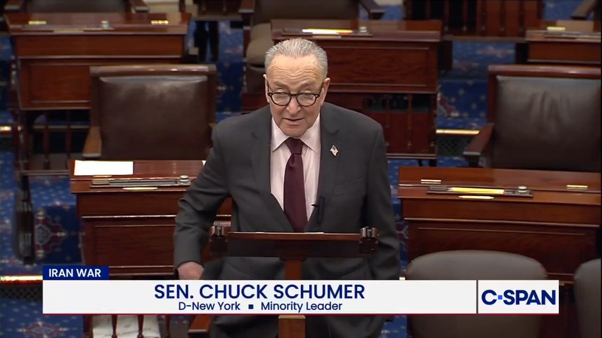🇺🇸🇮🇷 Sen Schumer: "After 48 days of destruction, carnage, and soaring costs, Trump has no idea how to end this war. Just as he had no plan when he started it. Only 1 in 4 Americans think this has been worth it. Operation Epic Failure."