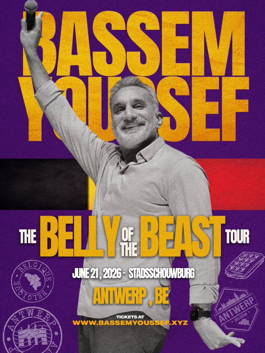 Antwerp, Belgium 🇧🇪 June 21st. BELLY OF THE BEAST takes over. See where I am going next Berlin, June 11 Vienna, June 12 London, June 14 Zagreb, June 16 Sarajevo, June 17 Istanbul, June 19 Paris, June 22 All Shows in English Tickets on my website.