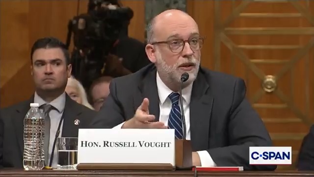 Dir. Vought: "Our agreements with countries, Senator Kaine, have been out there ever since Liberation Day." .Senator Tim Kaine: "Liberation Day, yeah that’s the one that you did right before Tax Day that took 1,000 bucks out of American families' pockets."