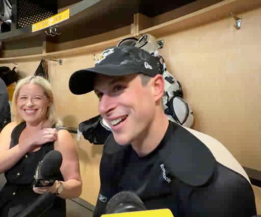 Sidney Crosby on Flyers coach Rick Tocchet saying they’ll have to get after Sid and others in this series