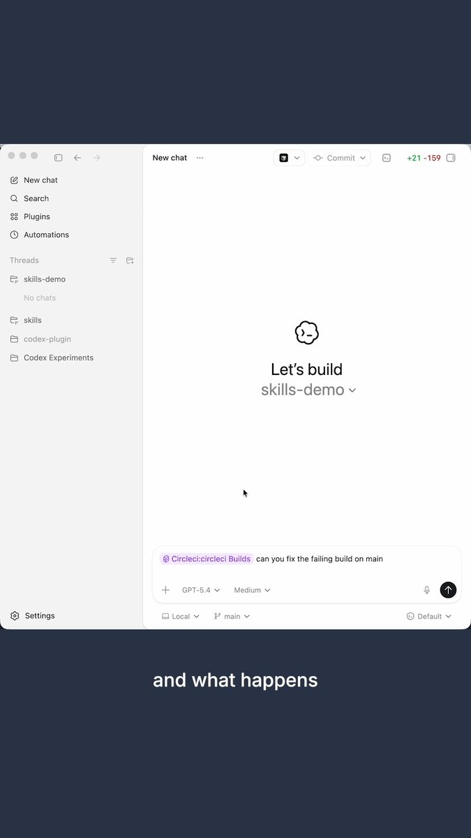 Codex now has plugins and CircleCI is in the directory. 🎉 The CircleCI plugin closes that loop by pulling pipeline context directly into your agent workflow so it can find failures, classify root causes, and verify fixes without leaving Codex. Find it here: