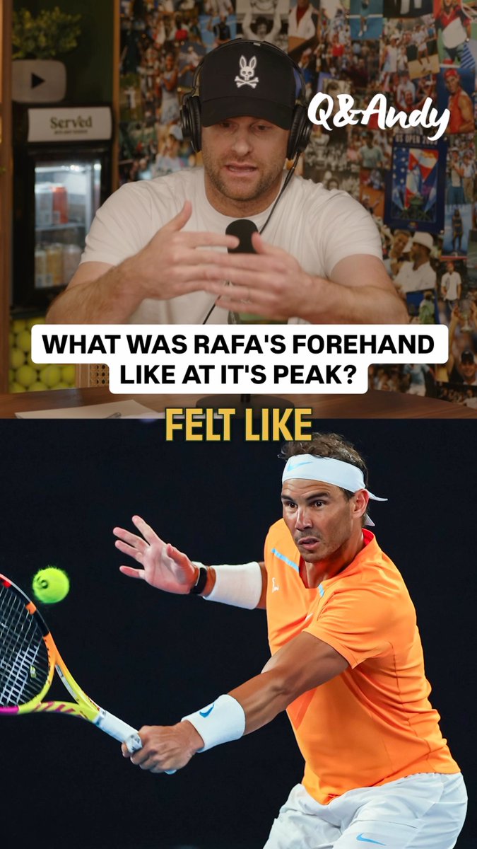 “It felt like a bowling ball hitting the racket.” 🎾 Even Andy wouldn't want to be on the other side once Rafa unleashed his forehand. Who could stand a chance against Rafa's forehand today? Catch the full episode of Q&amp;Andy NOW! Link in bio 🔗