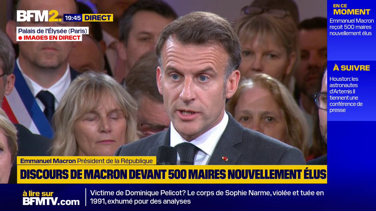"Pour moi il y a une grande cause nationale sur ce sujet, sur laquelle on ne va rien lâcher: c'est le narcotrafic.[...] Ce combat, on n'y cèdera rien", affirme Emmanuel Macron dans son discours face à 500 maires élus en 2026 #BFM2