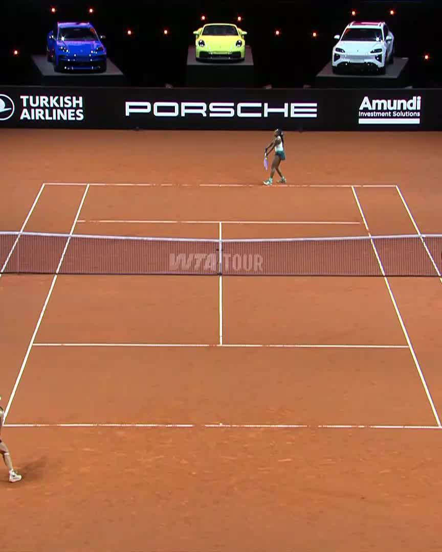 Coco back in action! 🔥 Coco Gauff is into her third Stuttgart quarterfinal after defeating Samsonova 7-5, 6-1. #PorscheTennis