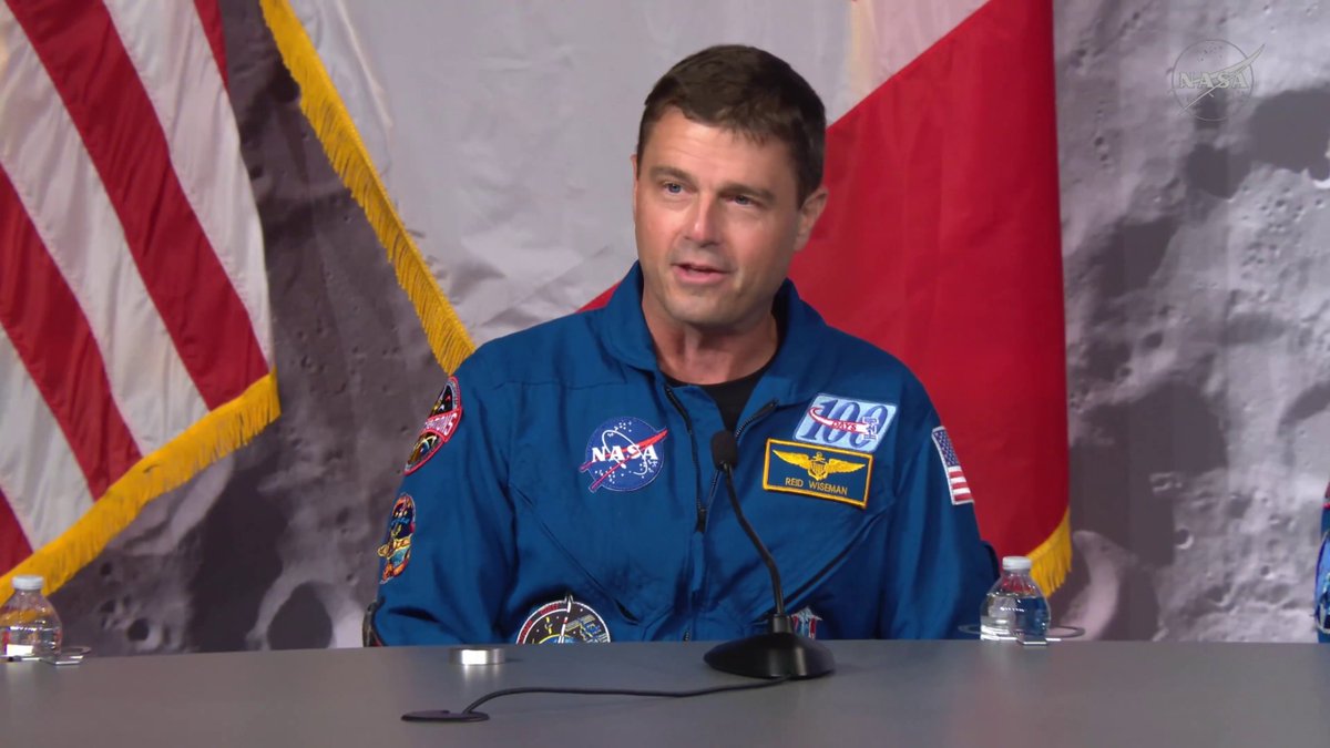 "We launched as friends, and we came back as best friends." Artemis II commander Reid Wiseman takes a moment to thank the world before today's crew news conference at @NASA_Johnson.