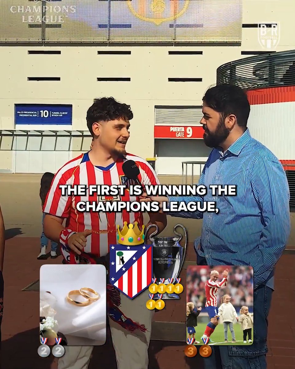 Atlético fans would pick winning the Champions League over having kids or getting married any day 🤣