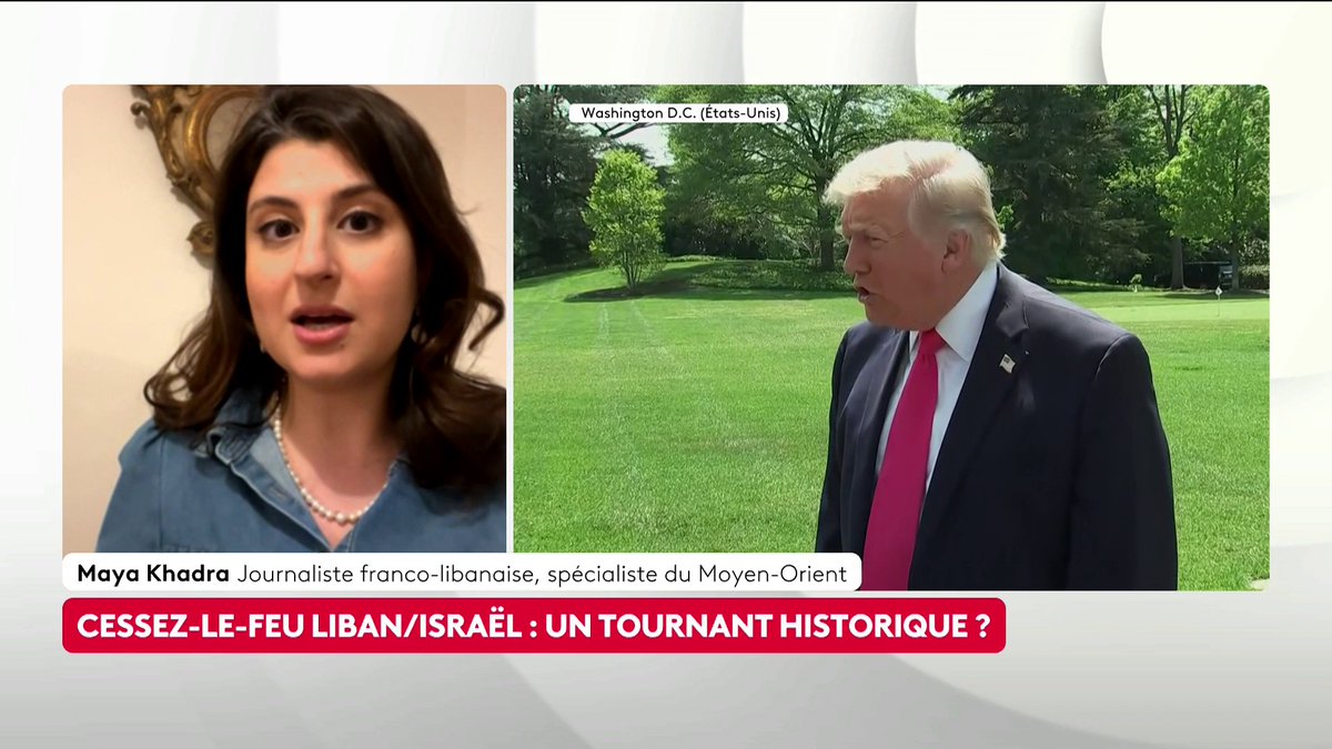 🔴 🗣️ Cessez-le-feu entre le Liban et Israël annoncé par D.Trump : "Il y a vraiment un énorme fossé, non seulement diplomatique mais aussi culturel, sociétal entre les deux pays", rappelle la journaliste franco-libanaise Maya Khadra (PdV). Loïc de La Mornais #SurLeTerrain #Canal16