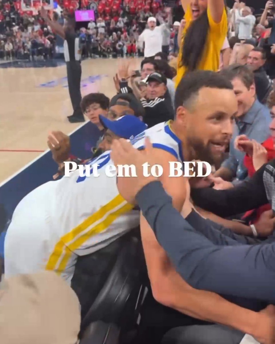 Steph really asked a fan if his shot went in 😂 (via babyfaceray/IG)