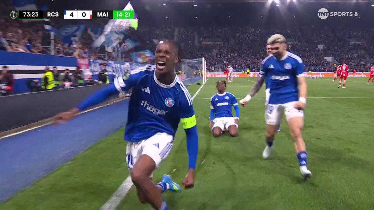 Emegha surely sends Strasbourg into the semi-finals 😮‍💨 An incredible turn around, Strasbourg go 4-0 up on the night 📺 Stream with TNT Sports on HBO Max