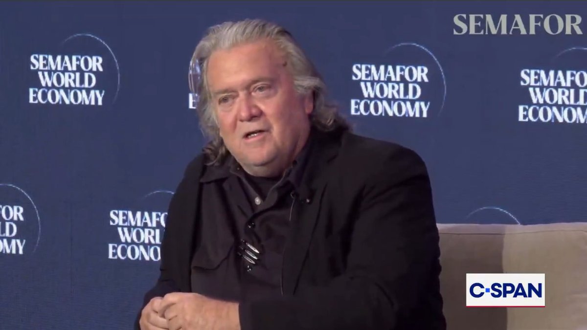 Q: "Is JD Vance heir to the MAGA movement?" Steve Bannon: "MAGA has President Trump. As you know, I'm a huge advocate of President Trump's third term."