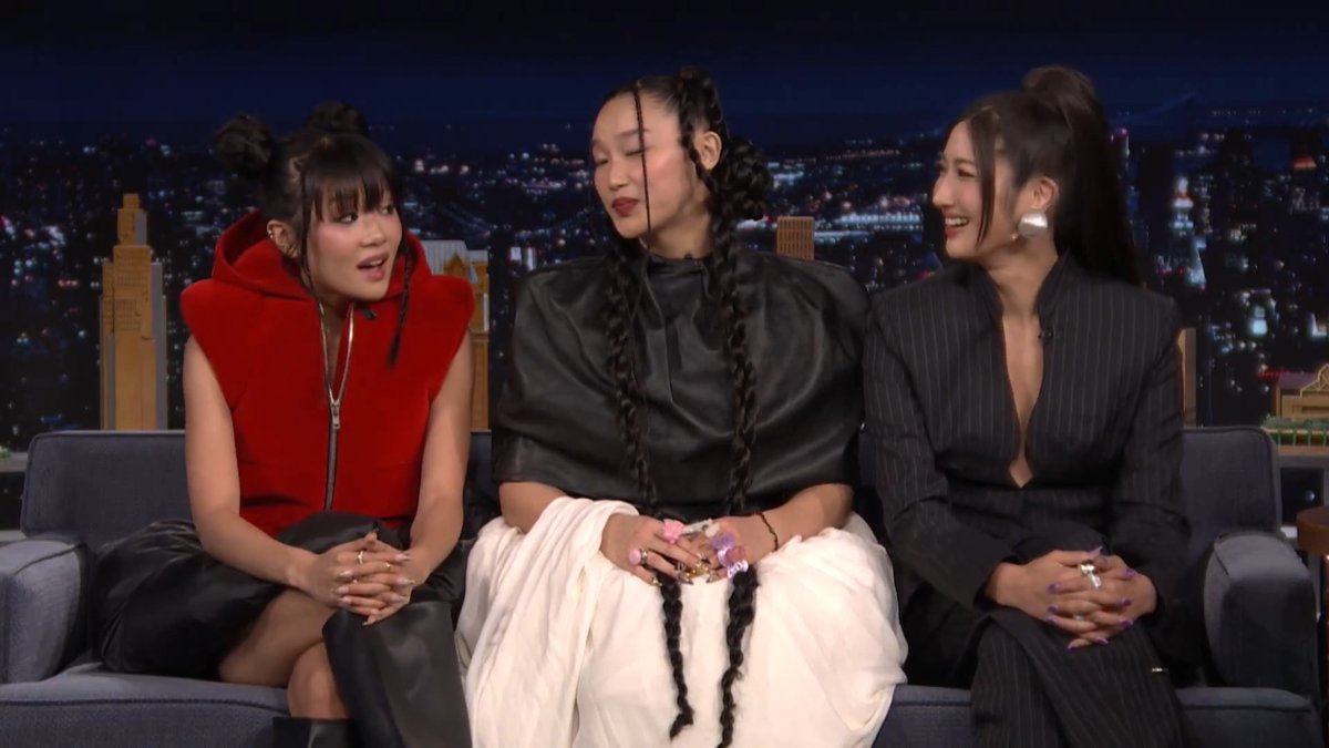 .REI AMI tells EJAE and AUDREY NUNA about the time she heard a little kid singing "Golden" in an H Mart 🥹 #KPopDemonHuntersOnFallon #FallonTonight