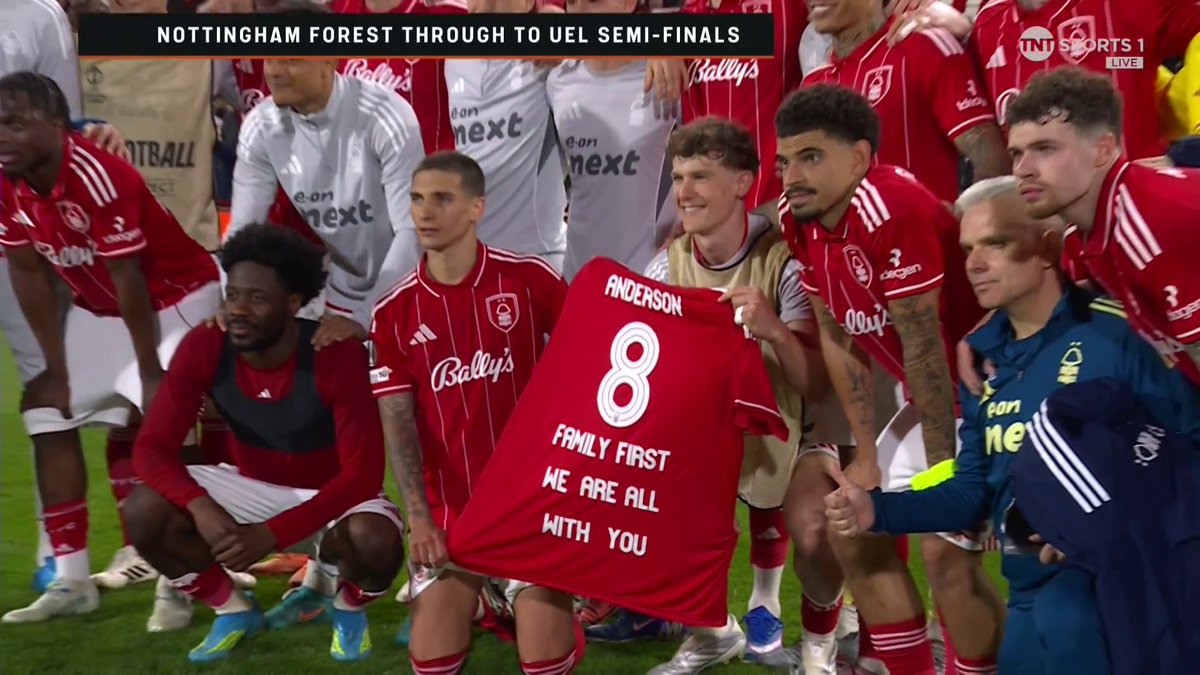 More than just a win ❤️ Nottingham Forest players pay tribute to Elliot Anderson after reaching the semi-finals following the passing of his mother 👏
