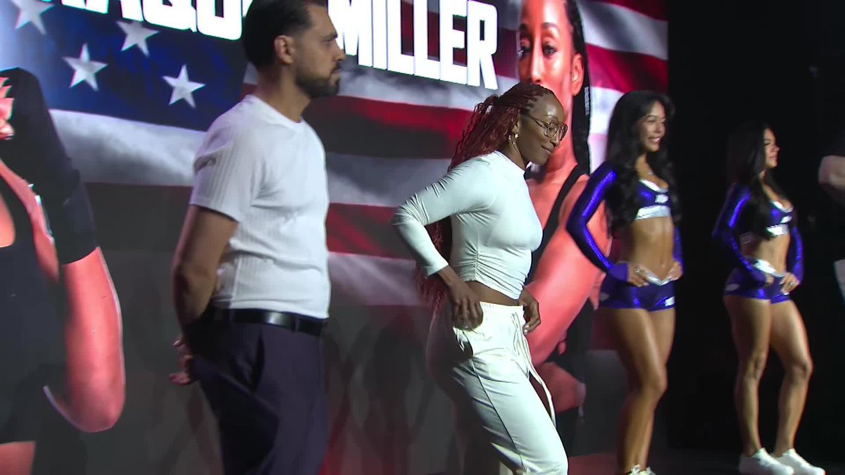Raquel “Pretty Beast” Miller checks in at 168.8 lbs and is all business in New York 🥊💥 Camp done, weight made, now it’s all about fight night vs Adriana Araujo ——— Friday, April 17 LIVE on ESPN Infosys Theater at MSG - NYC #MVPW02