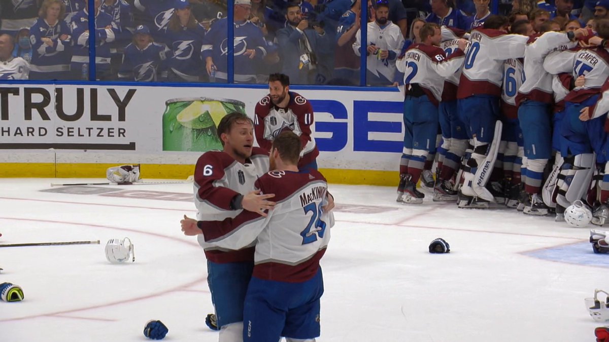 "It's Cup or bust ... definitely pumped to get going." Nathan MacKinnon catches up with former teammate Erik Johnson ahead of his tenth Stanley Cup playoffs appearance 👀