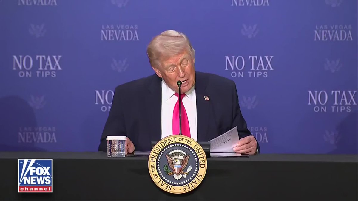 President Trump gets a laugh after he calls his McDonald's delivery to the Oval Office "a little tacky." "They come up with these crazy ideas like McDonald's...the garbage truck...we do these things in politics, they're a little embarrassing."