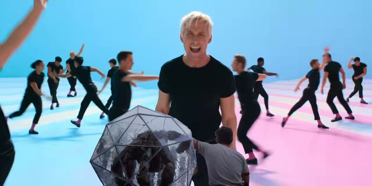 ryland educating rocky on earth culture by showing him one of the most influential pieces of media in the last century