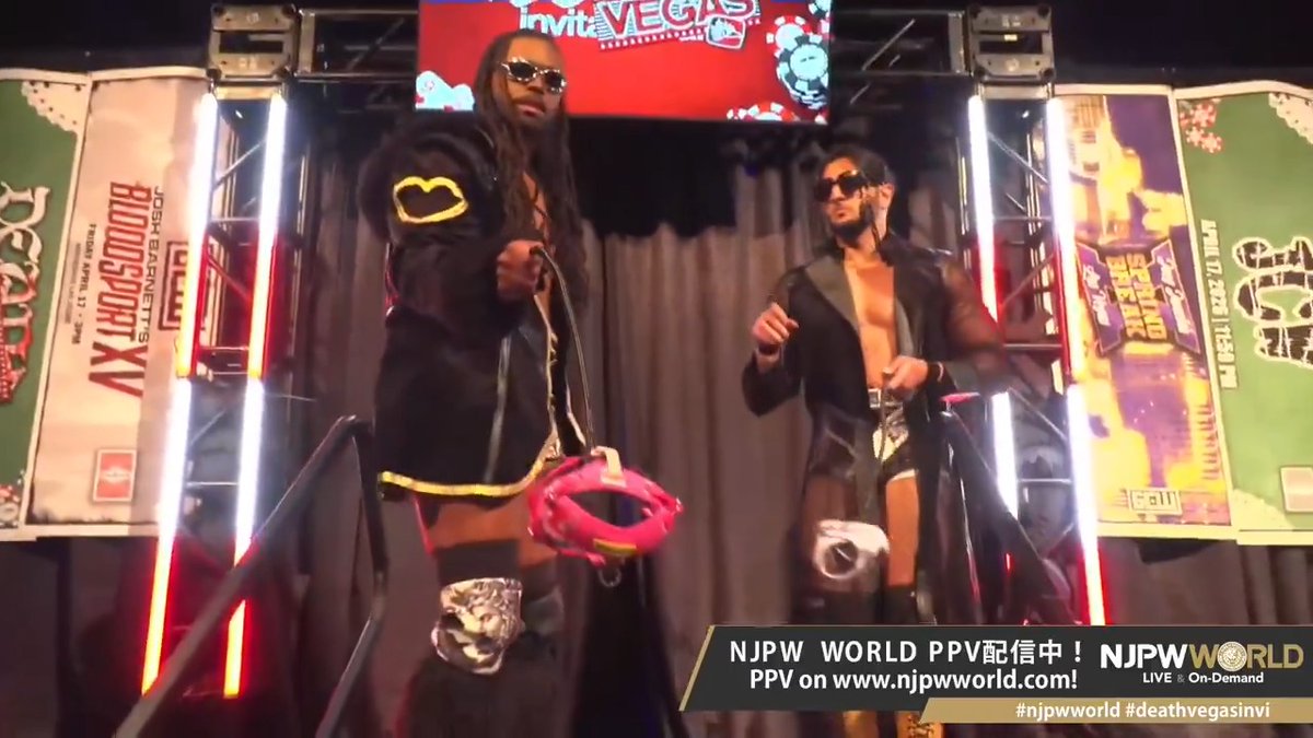 .Mansoor &amp; Mason Madden "Michele!?🐶" Live on #njpwworld PPV! ▶︎ #NJPW #njpwworld #deathvegasinvi