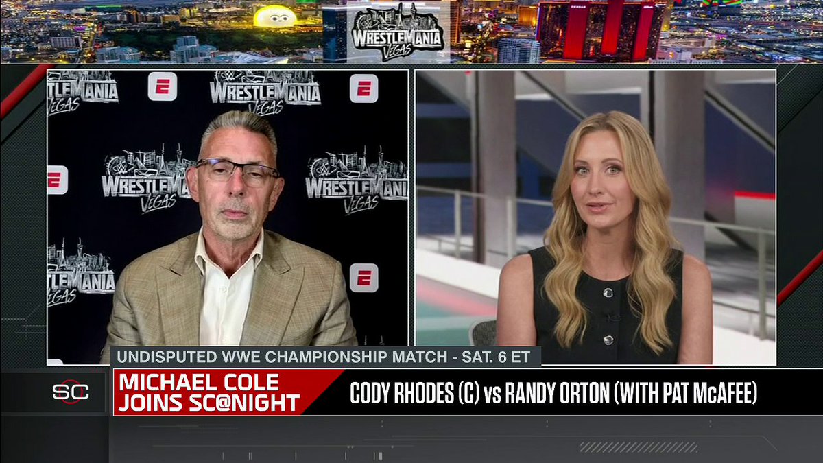 .Michael Cole joins Madelyn Burke on SportsCenter to preview Wrestlemania 42 🍿