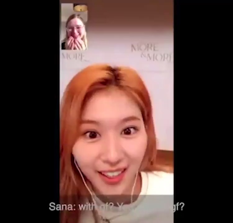 Sana : "With your girlfriend? You have a girlfriend? From when were you together?" Sana being so excited to see a female fan having a girlfriend. This was her during 2020😭