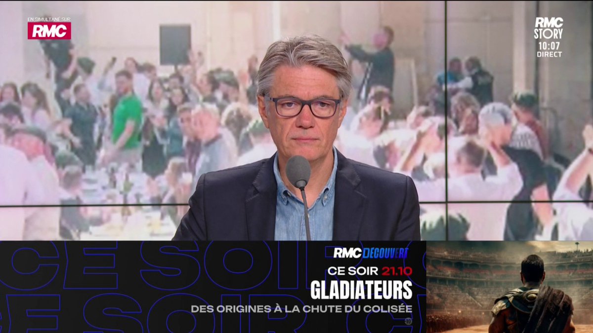 🍖 Les banquets du Canon français. 🗣️ Emma Fourreau : "Derrière, c'est une manœuvre de l'extrême droite. Pierre-Édouard Stérin finance ce banquet. Ce n'est pas de la charité, c'est pour véhiculer un agenda politique raciste. Il y a eu des saluts nazis." #GGRMC