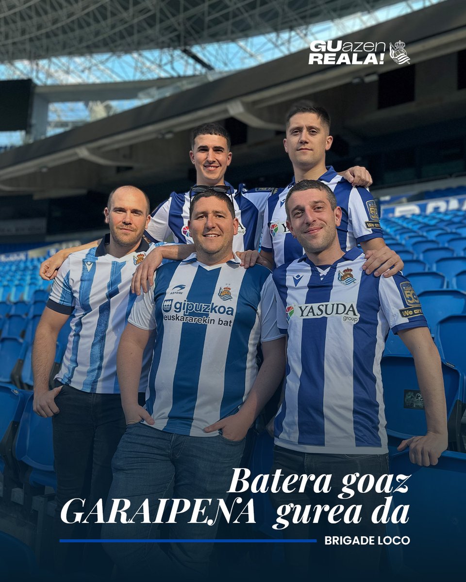 🏆 Batera bagoaz 𝗚𝗔𝗥𝗔𝗜𝗣𝗘𝗡𝗔 gurea da! 🎶 Hay canciones que se cantan con un solo grito y la de 𝐁𝐔𝐋𝐓𝐙𝐀𝐃𝐀 de Brigade Loco es una de ellas. Mañana estarán en la Fan Zone de Sevilla. 💙 Guztiok batera Koparen bila! #GUazenREALA