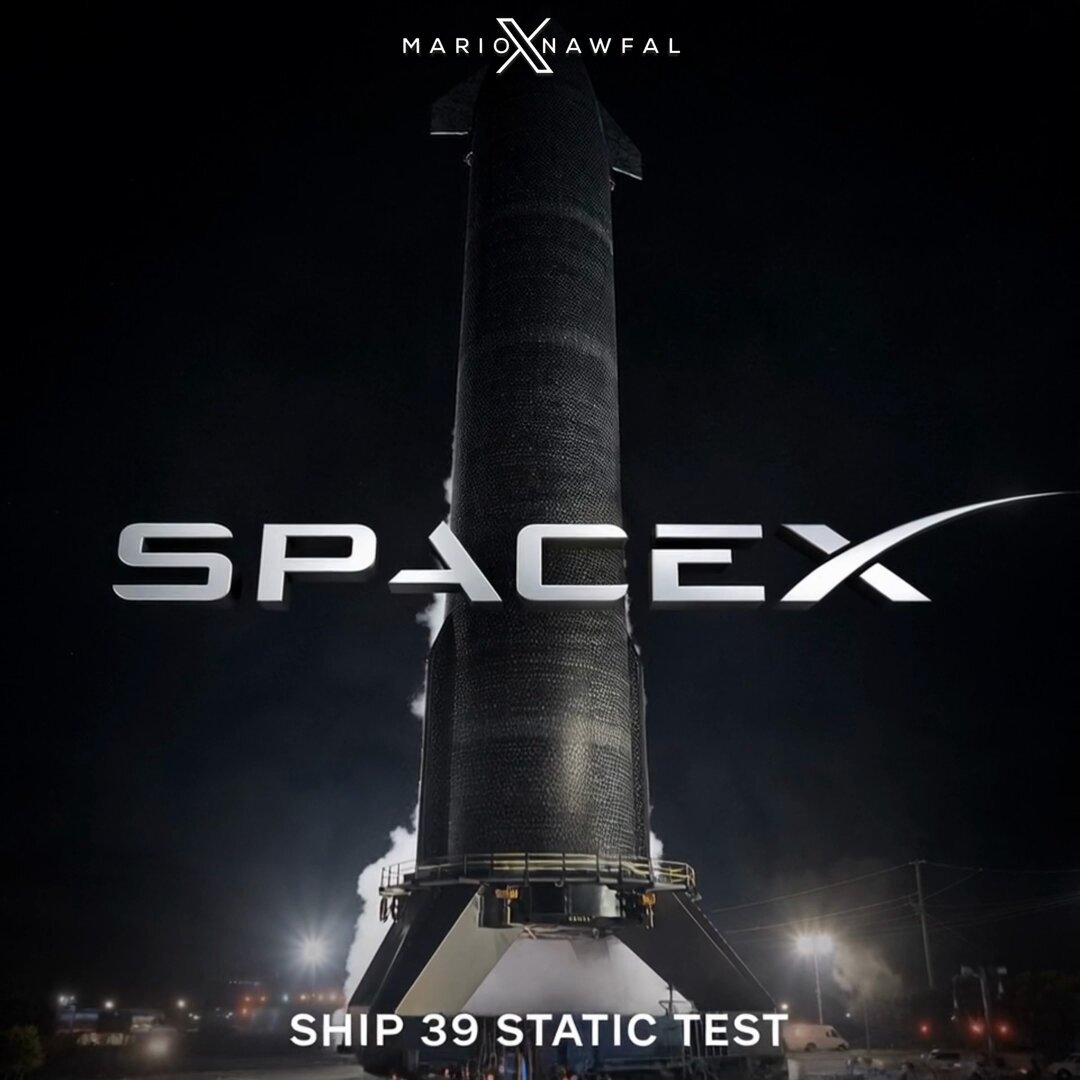 Ship 39 static test. Lit up six Raptor V3s. Giant rolling back. Middle of the night. Massive thing moving on SPMTs like it’s routine. First Version 3 ship. Already through a long static fire. Back to Mega Bay. Next stop… flight. No slowing down here. Moon missions getting closer. SpaceX