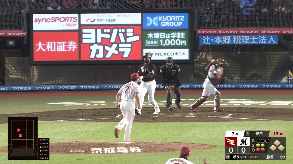 吠えた吠えた吠えた‼️ 東北楽天 柴田大地 投手が絶体絶命のピンチの場面に登板🔥 2三振を奪い0点で切り抜ける👏 👇ライブ配信はこちら