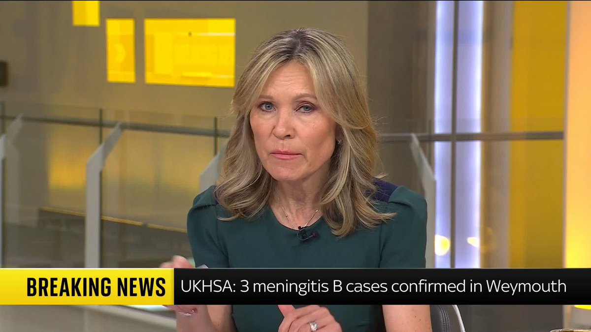 BREAKING: Three cases of meningitis B have been confirmed in Weymouth, according to the UKHSA. 📺 Sky 501, Virgin 602, Freeview 233 and YouTube