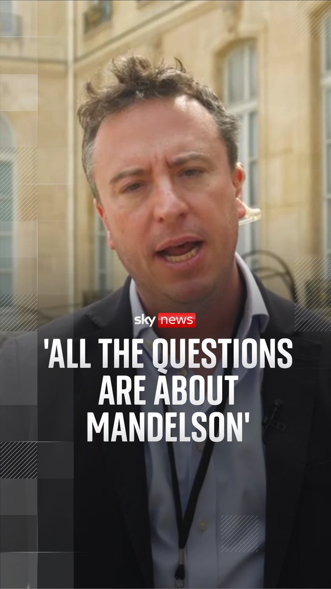 Sir Keir Starmer is in Paris meeting world leaders, but all the questions are about Peter Mandelson, says Sam Coates Sky. The PM says he is "furious" he wasn't told that Peter Mandelson had failed security vetting and that he will 'set out all the facts' to parliament on Monday.