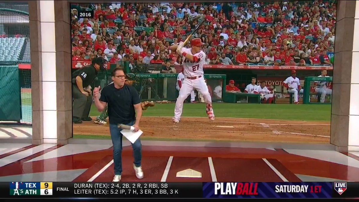 DeRo on Mike Trout after hitting five home runs in a four-game series at Yankee Stadium: "He's back."