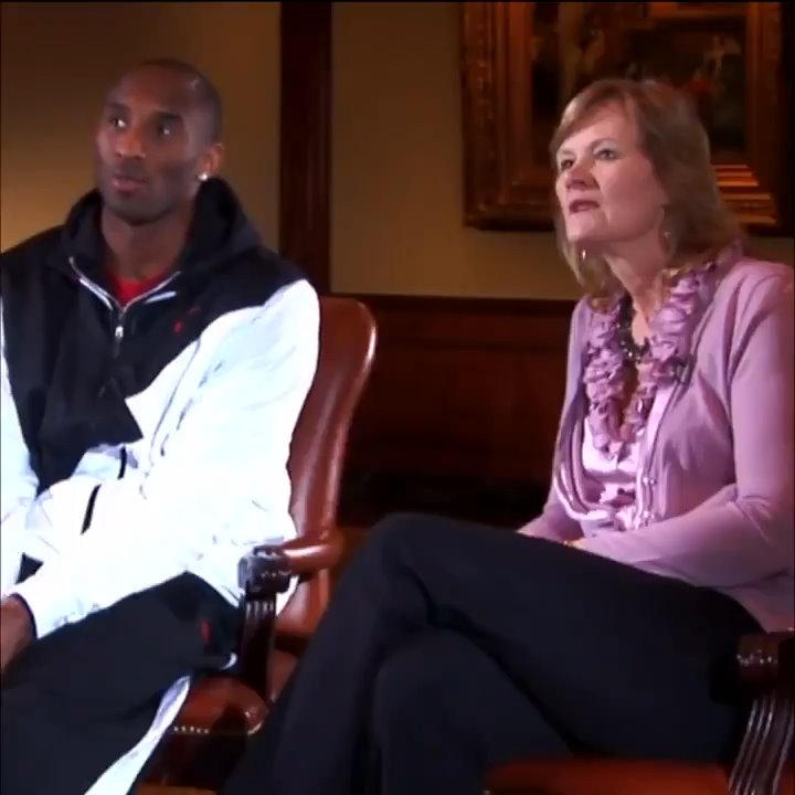 Kobe Bryant breaking down film of Jerry West.