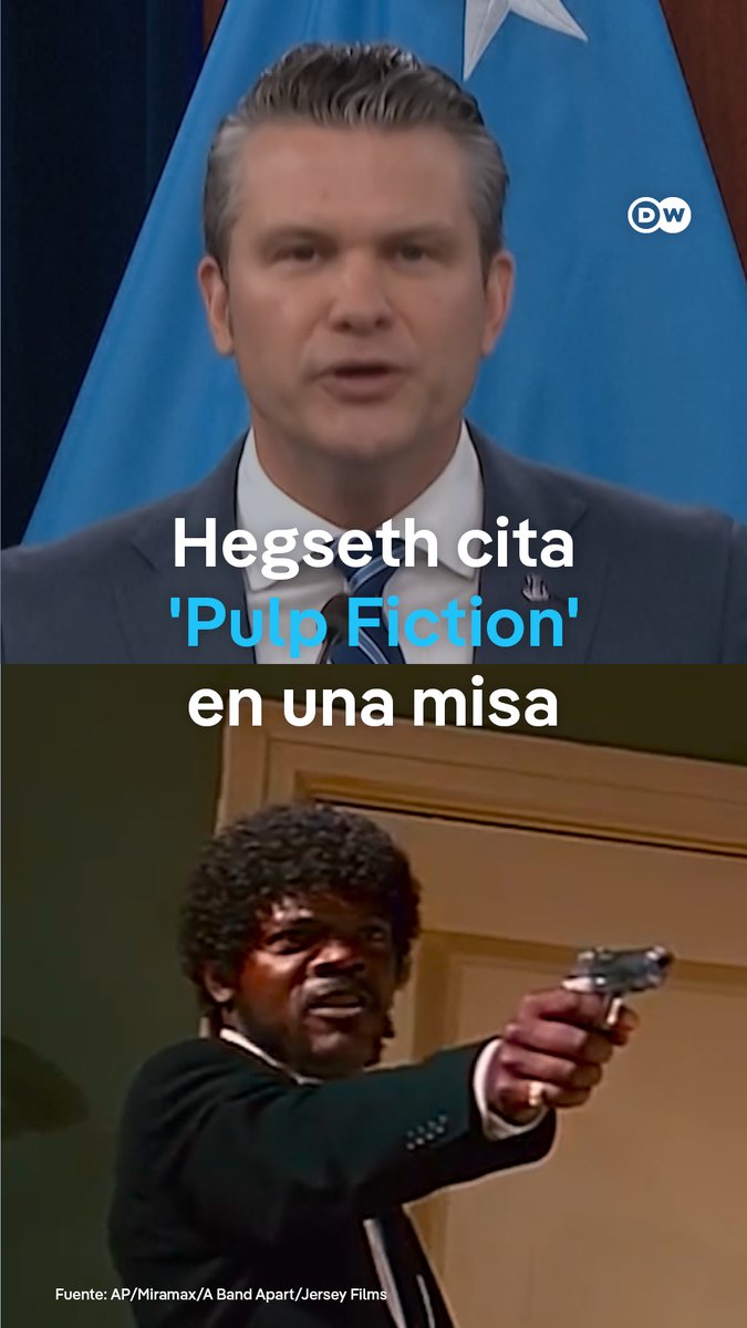 Secretario de Defensa Hegseth cita una frase de 'Pulp Fiction' en una misa, como si fuera de la Biblia Durante una misa en el Pentágono, el secretario de Defensa de Estados Unidos, Pete Hegseth, citó un supuesto versículo bíblico que en realidad reproduce, casi palabra por palabra, un famoso monólogo de la película Pulp Fiction. El episodio ocurre en un contexto de creciente tensión entre la administración Trump y el Vaticano, pocos días después de que el papa León XIV advirtiera sobre el uso político y militar de la religión.